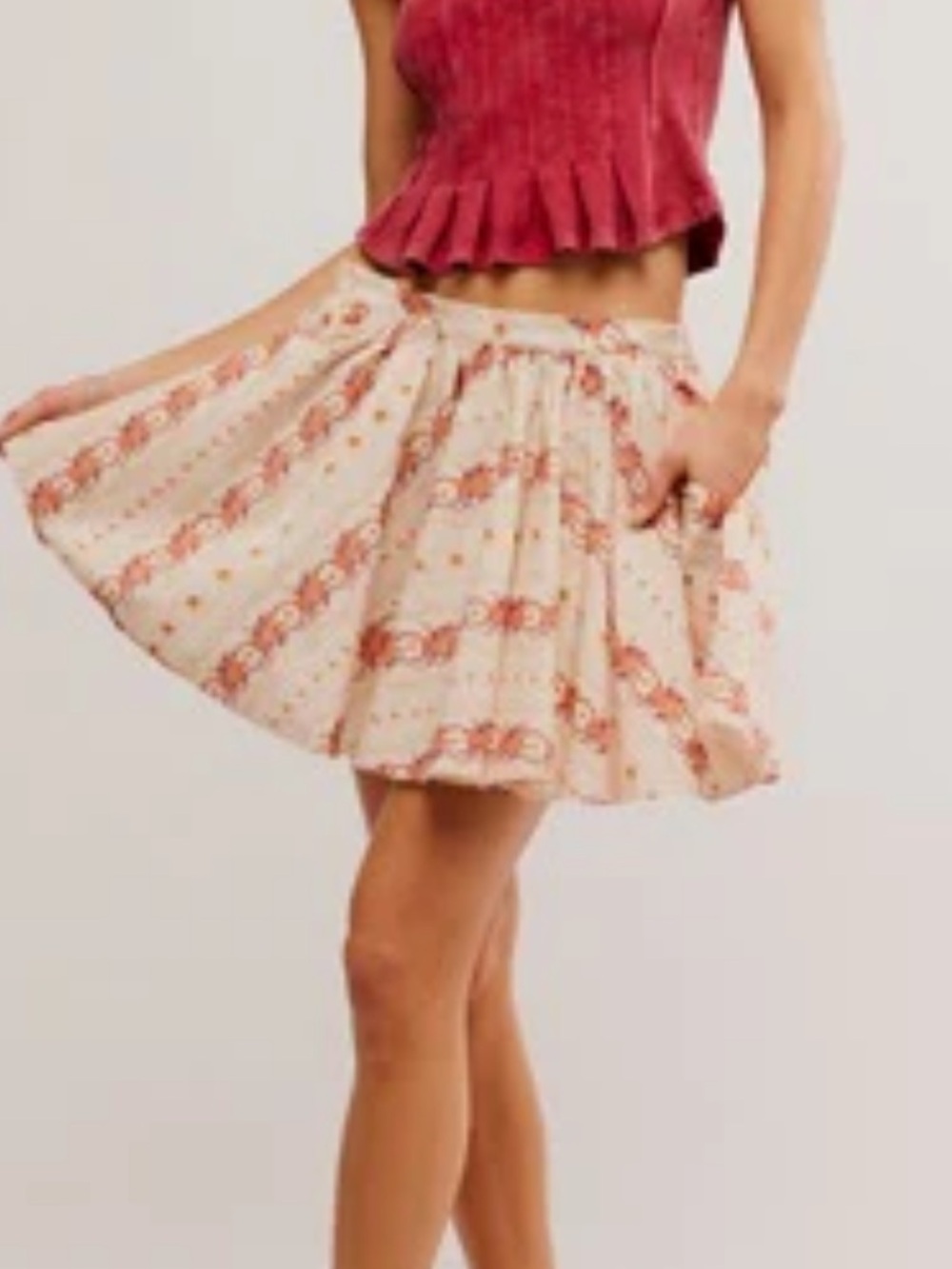 NWOT Free People Gaia printed skirt. Size smal - Picture 4 of 11